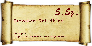 Strauber Szilárd névjegykártya